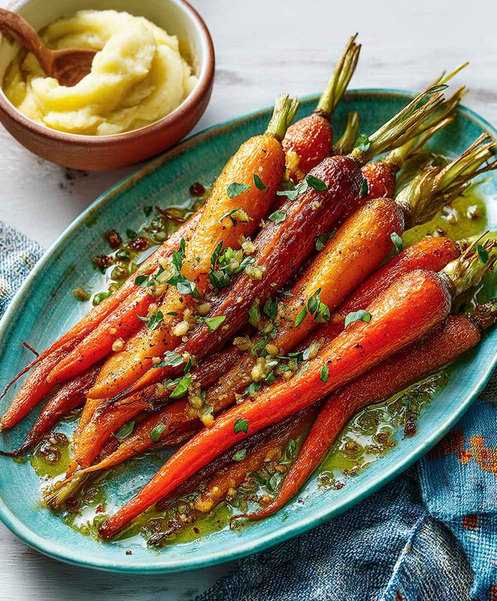 Carottes rôties au gingembre miel
