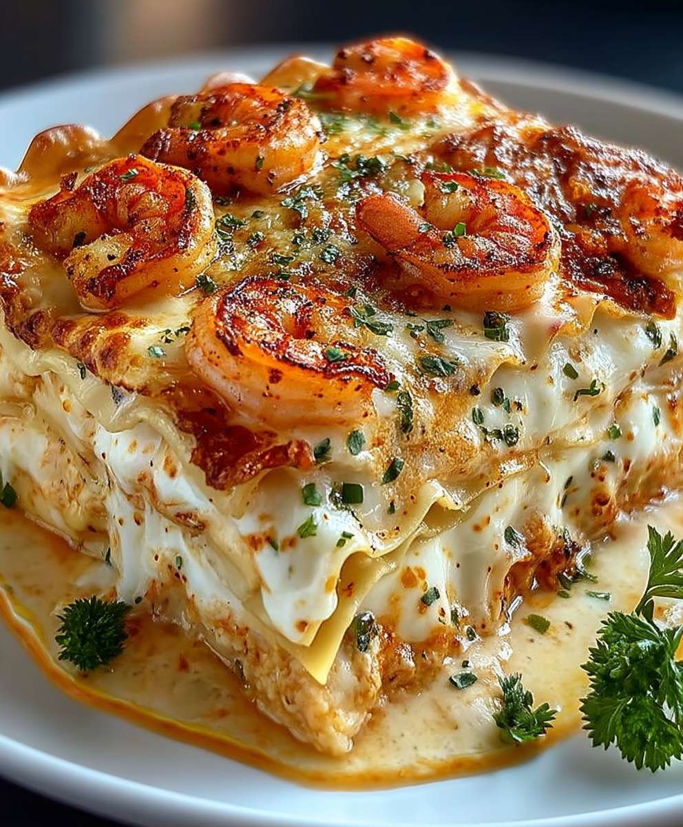 Lasagnes aux crevettes beurre à lail