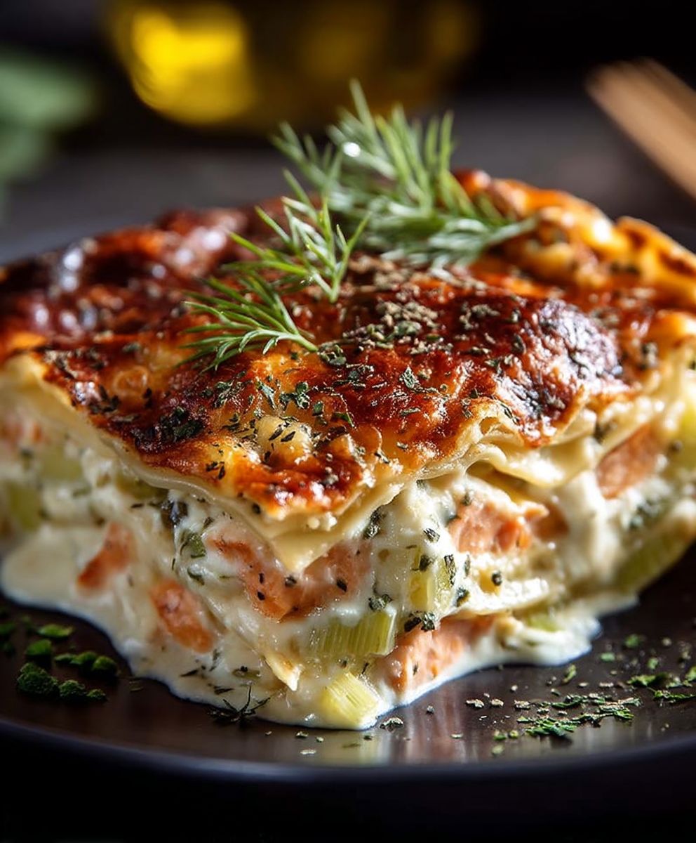 Lasagnes saumon poireaux