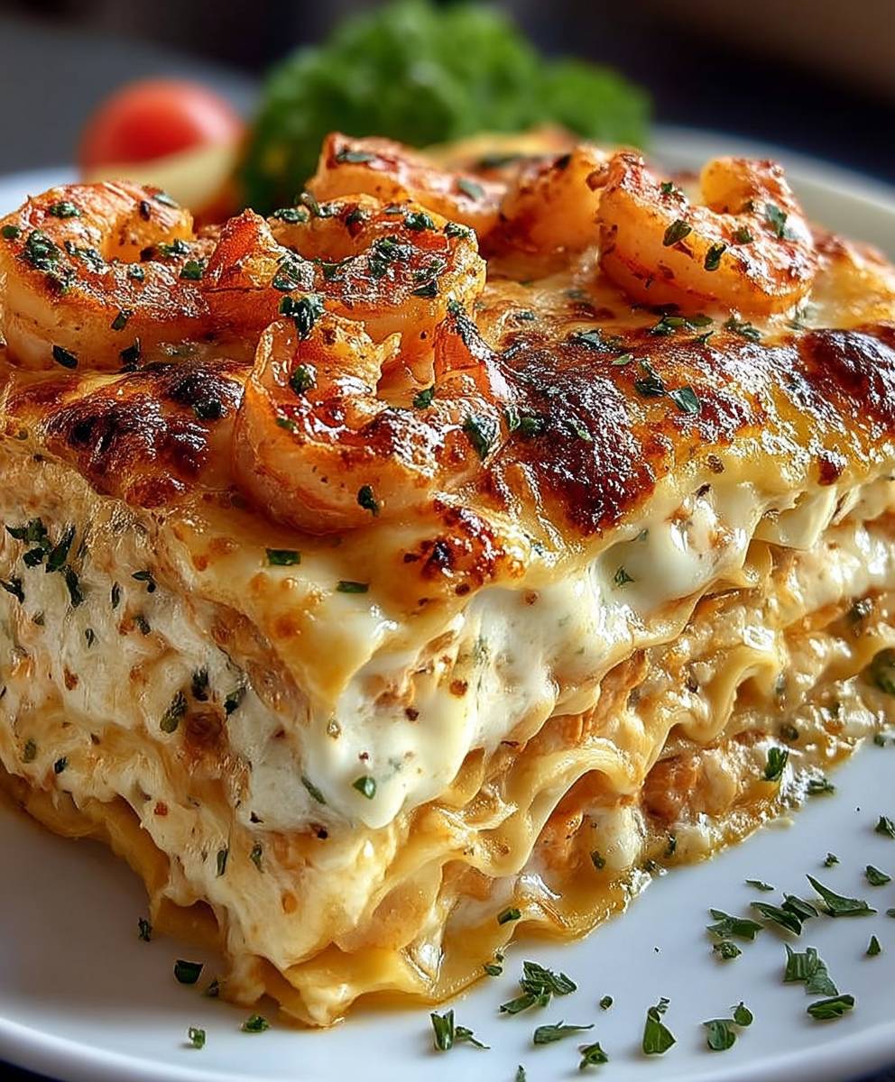 Lasagnes aux crevettes beurre à lail