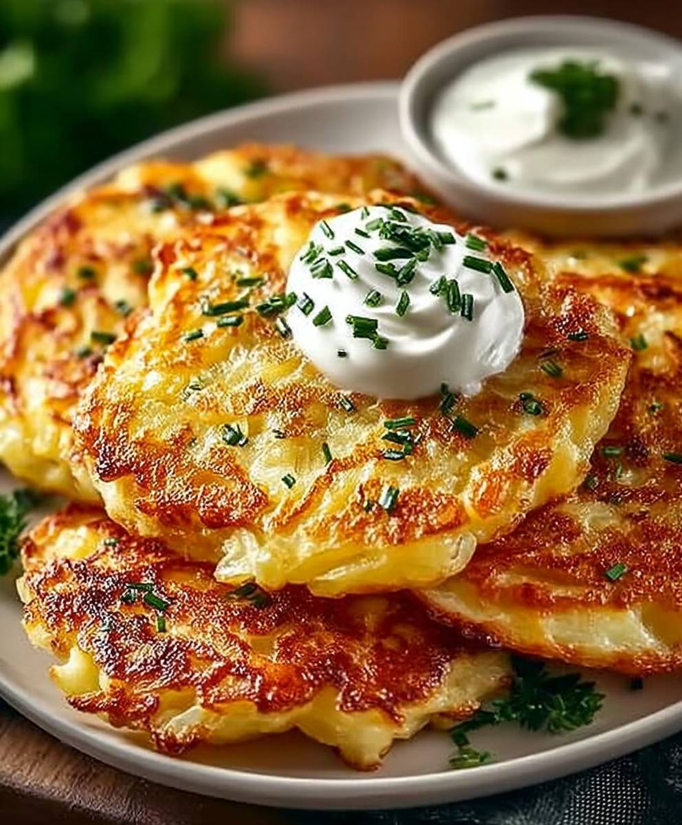 Galettes pommes de terre aux oignons