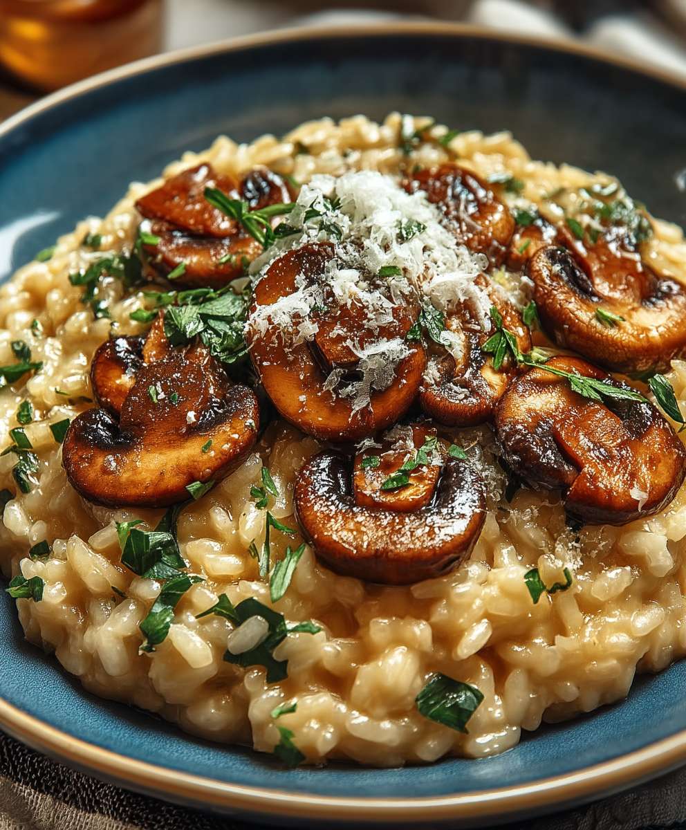 Risotto crémeux aux champignons