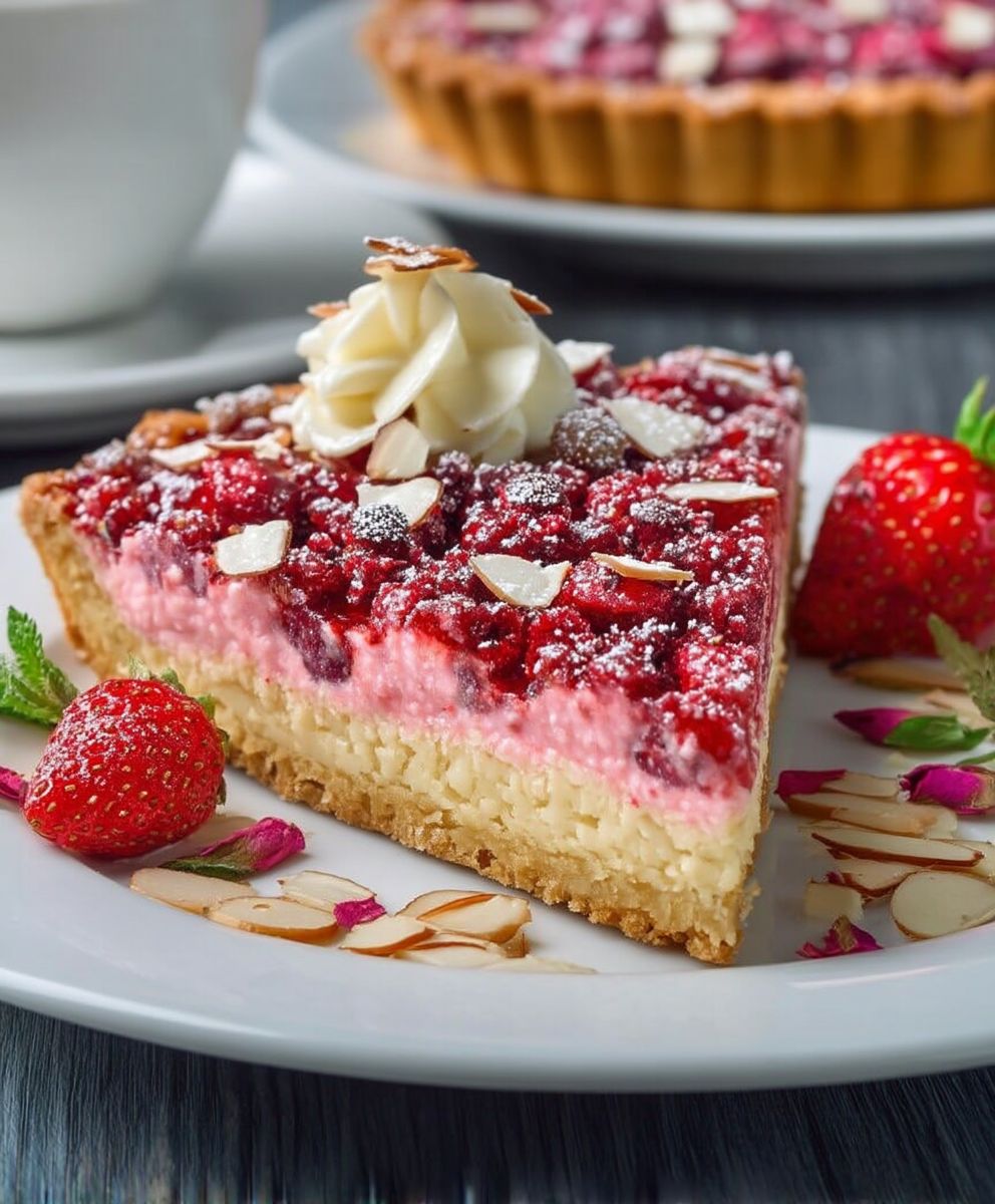 Tarte aux pralines roses