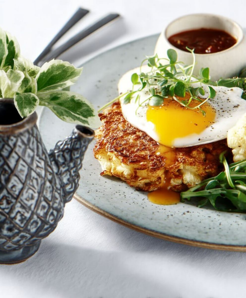 Galette chou fleur oeuf plat