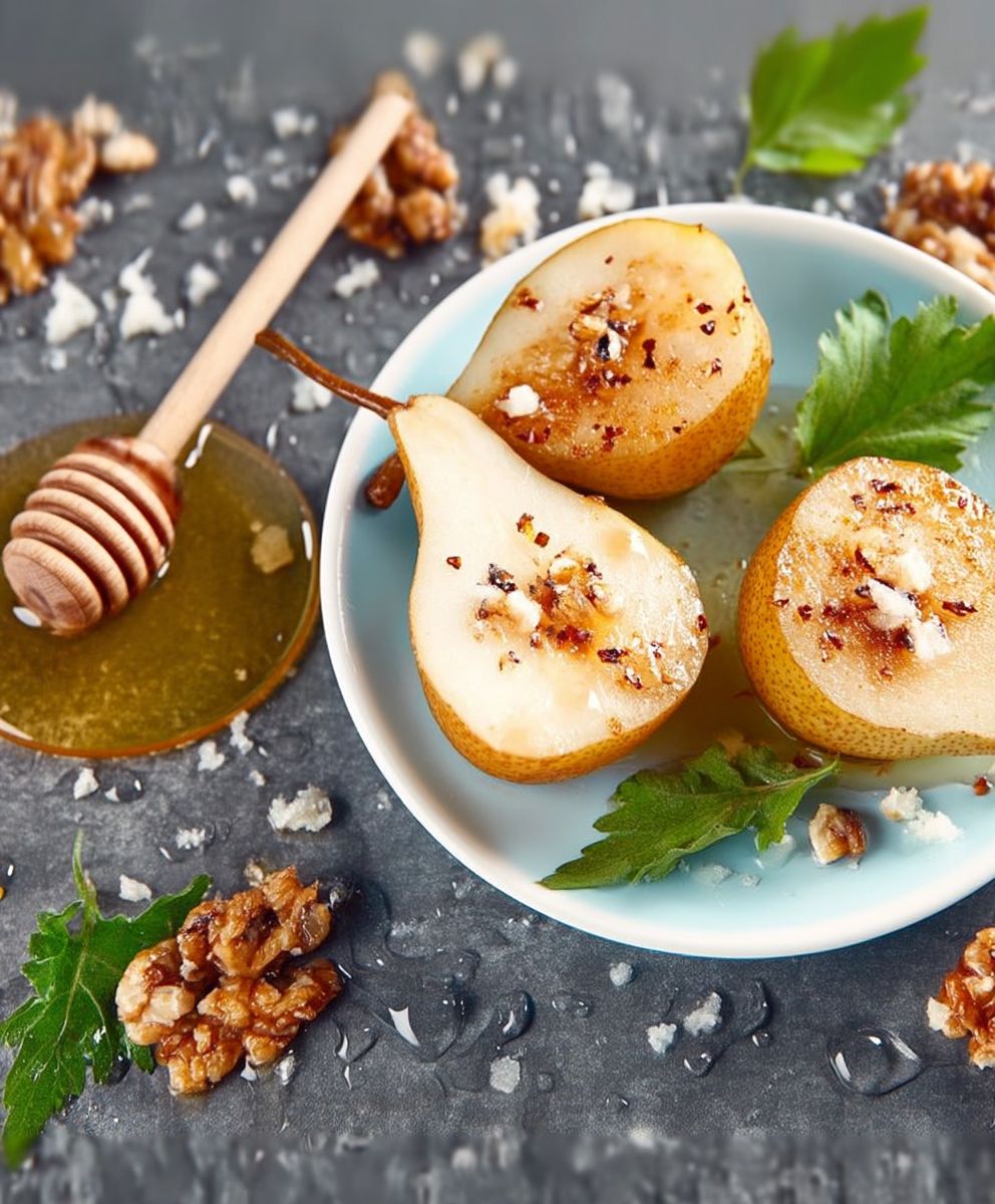 Poires caramélisées au miel
