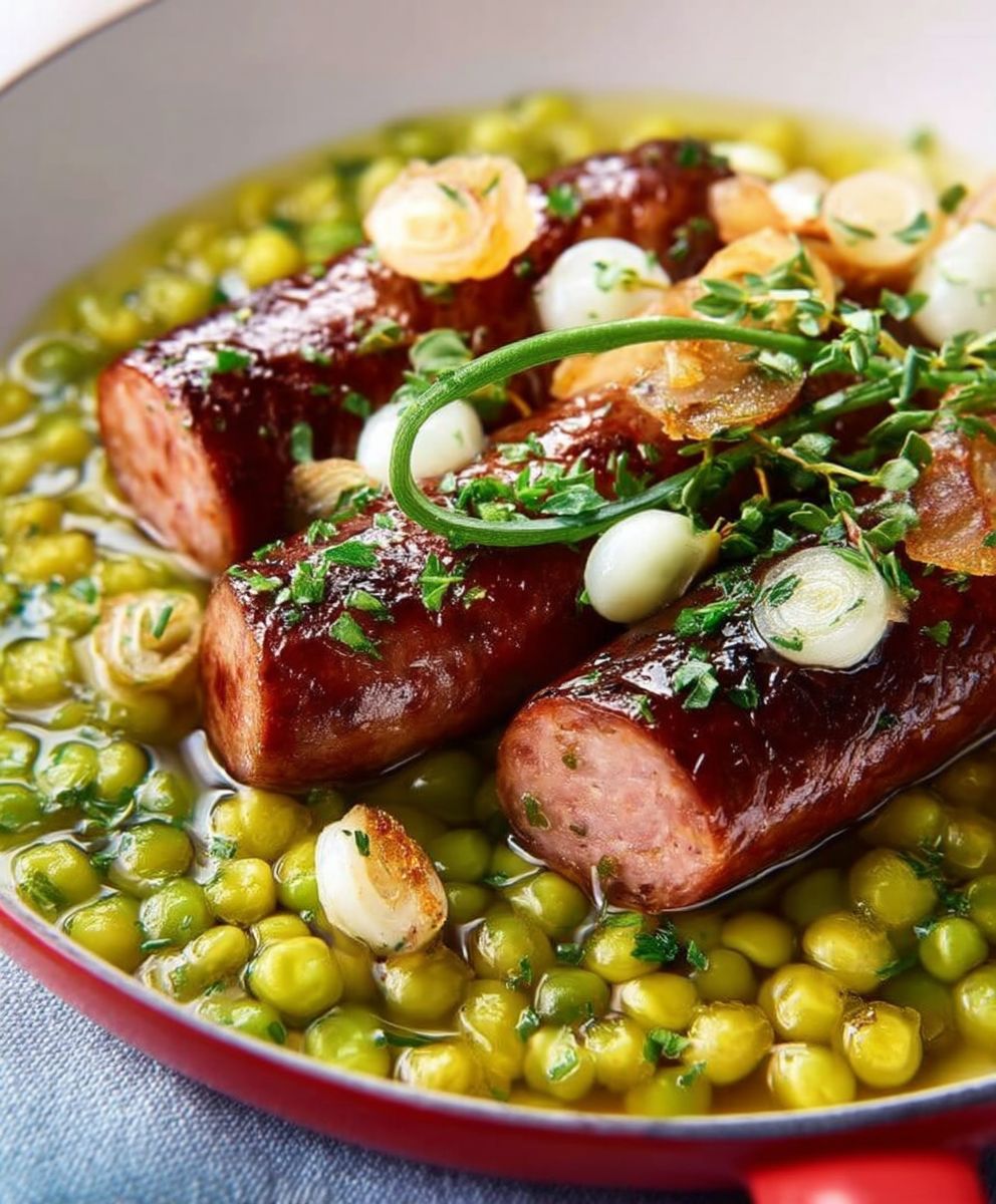Saucisses fumées aux pois cassés