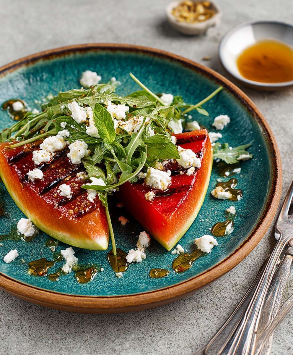 Pastèque grillée et feta
