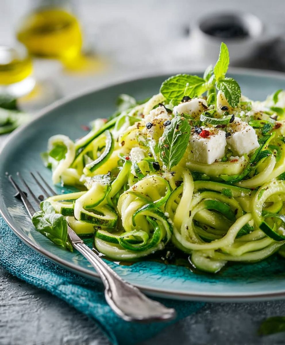 Salade tagliatelles courgette repas