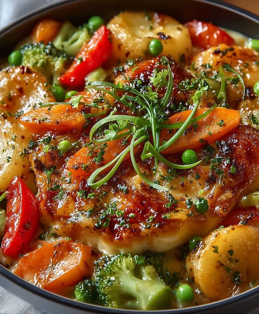 Gemüsepfanne mit Hähnchen