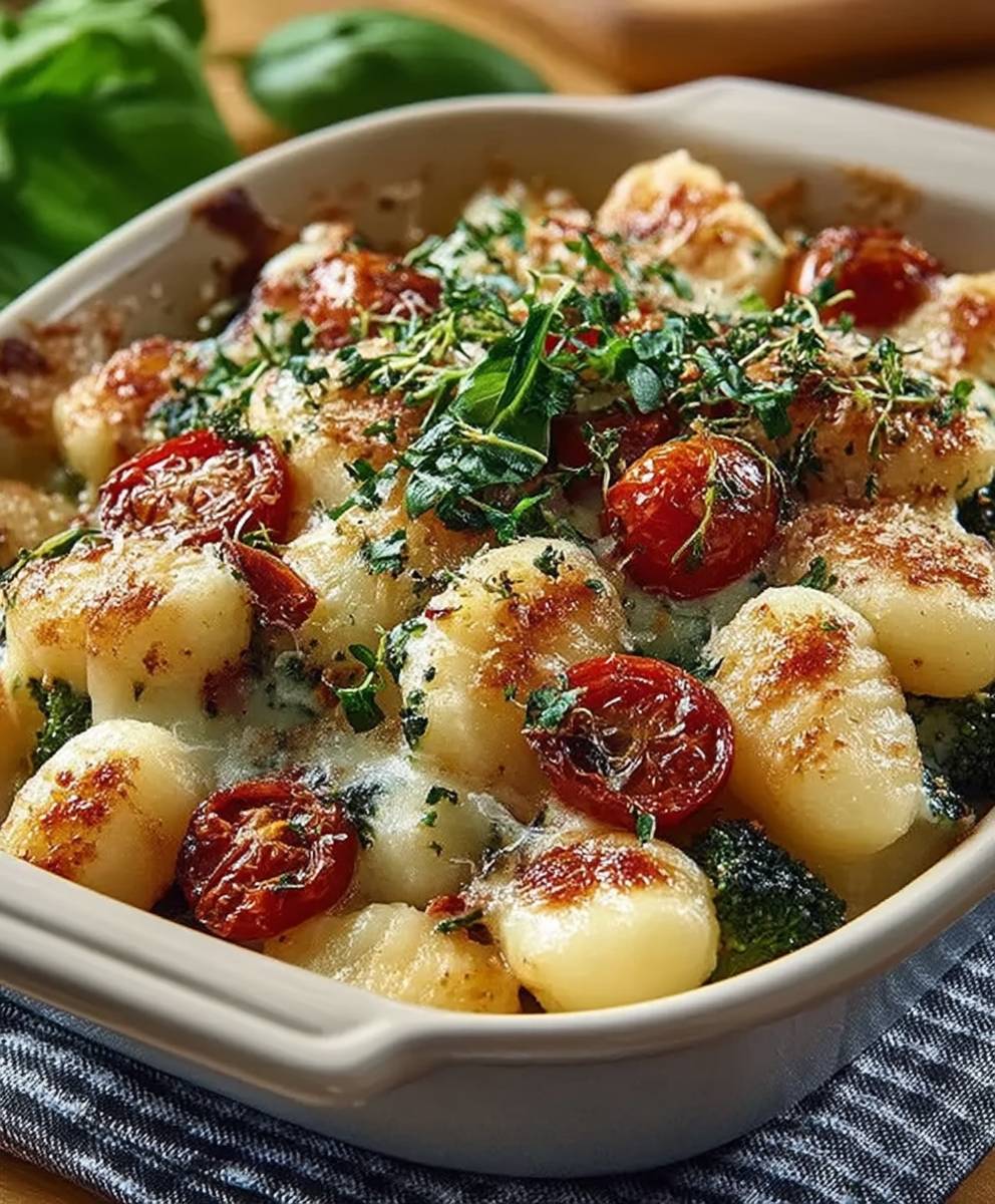 Gratin gnocchis brocolis