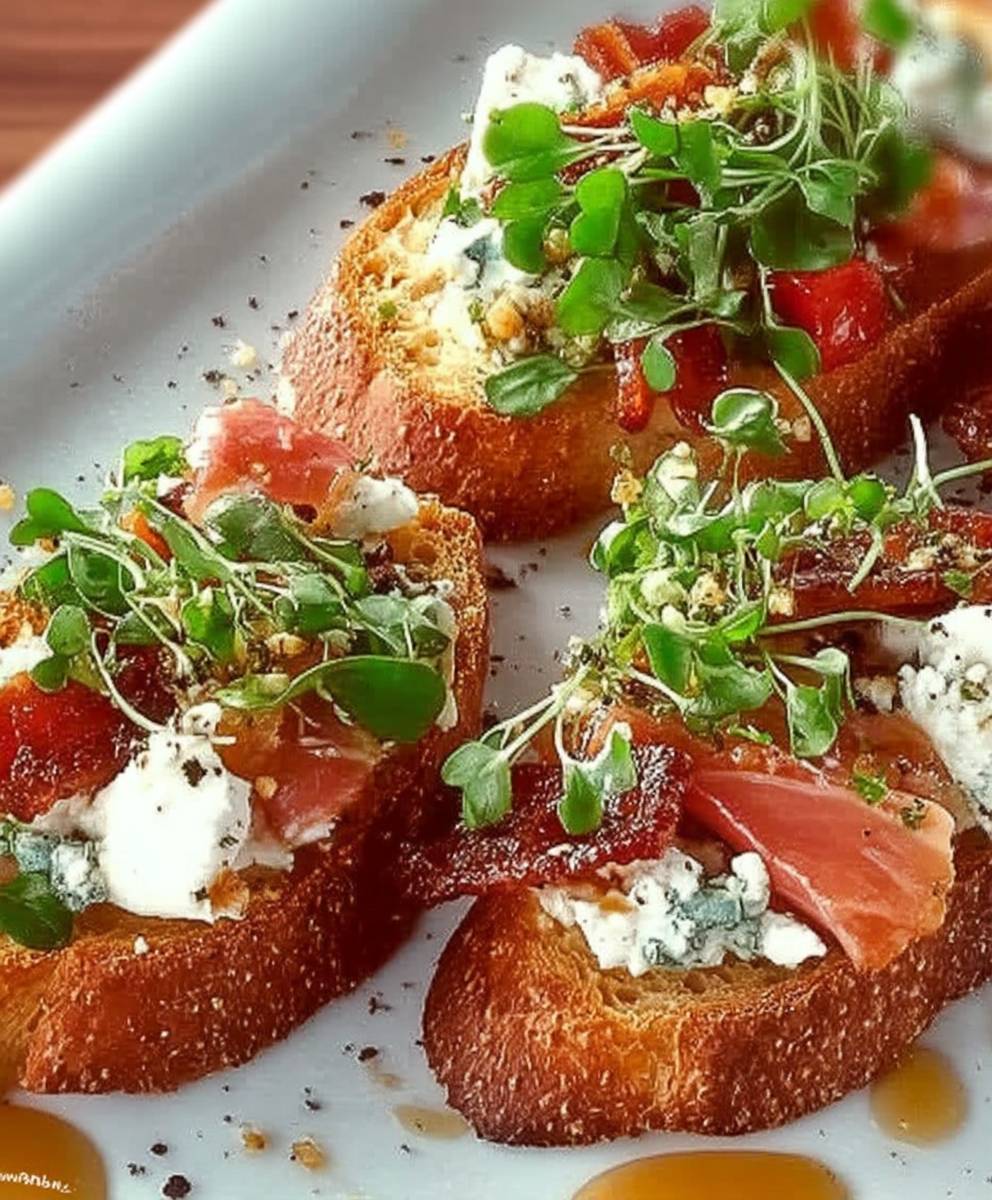 Crostini fromage de chèvre bacon