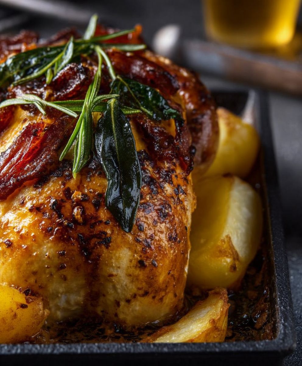 Poulet rôti à la bière