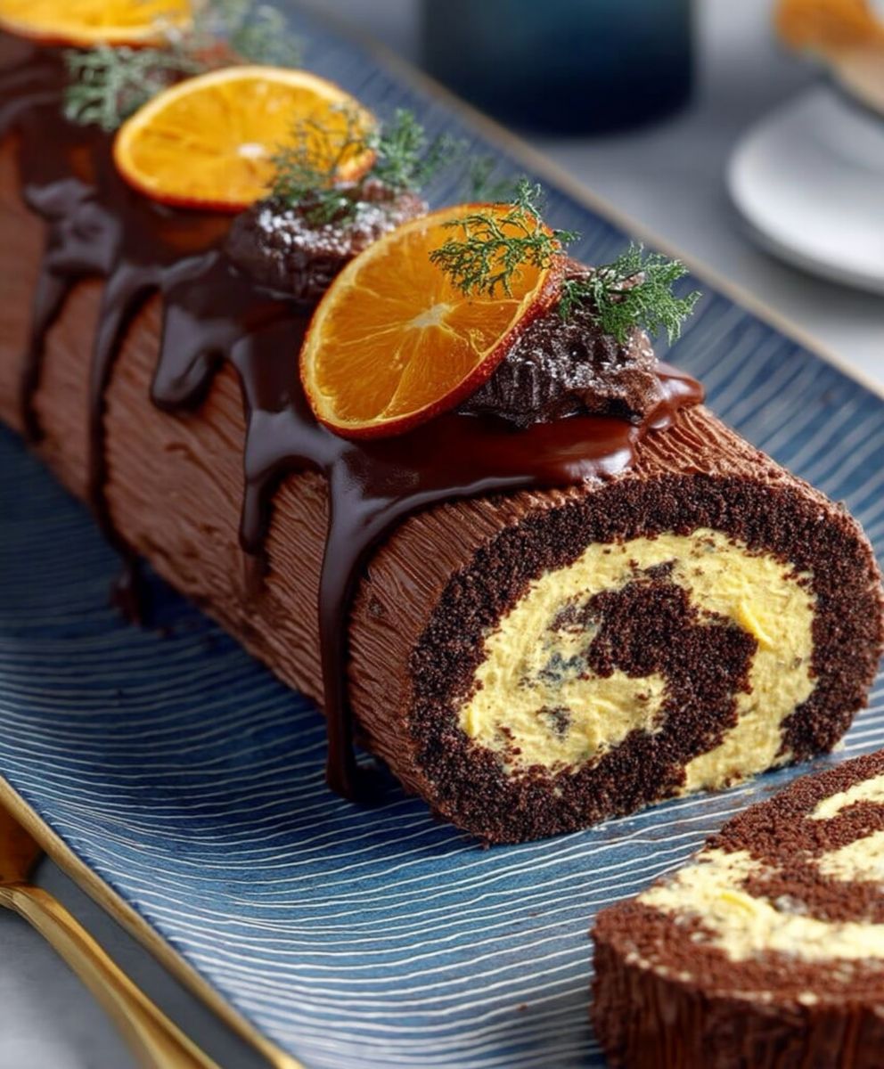 Bûche chocolat clémentines