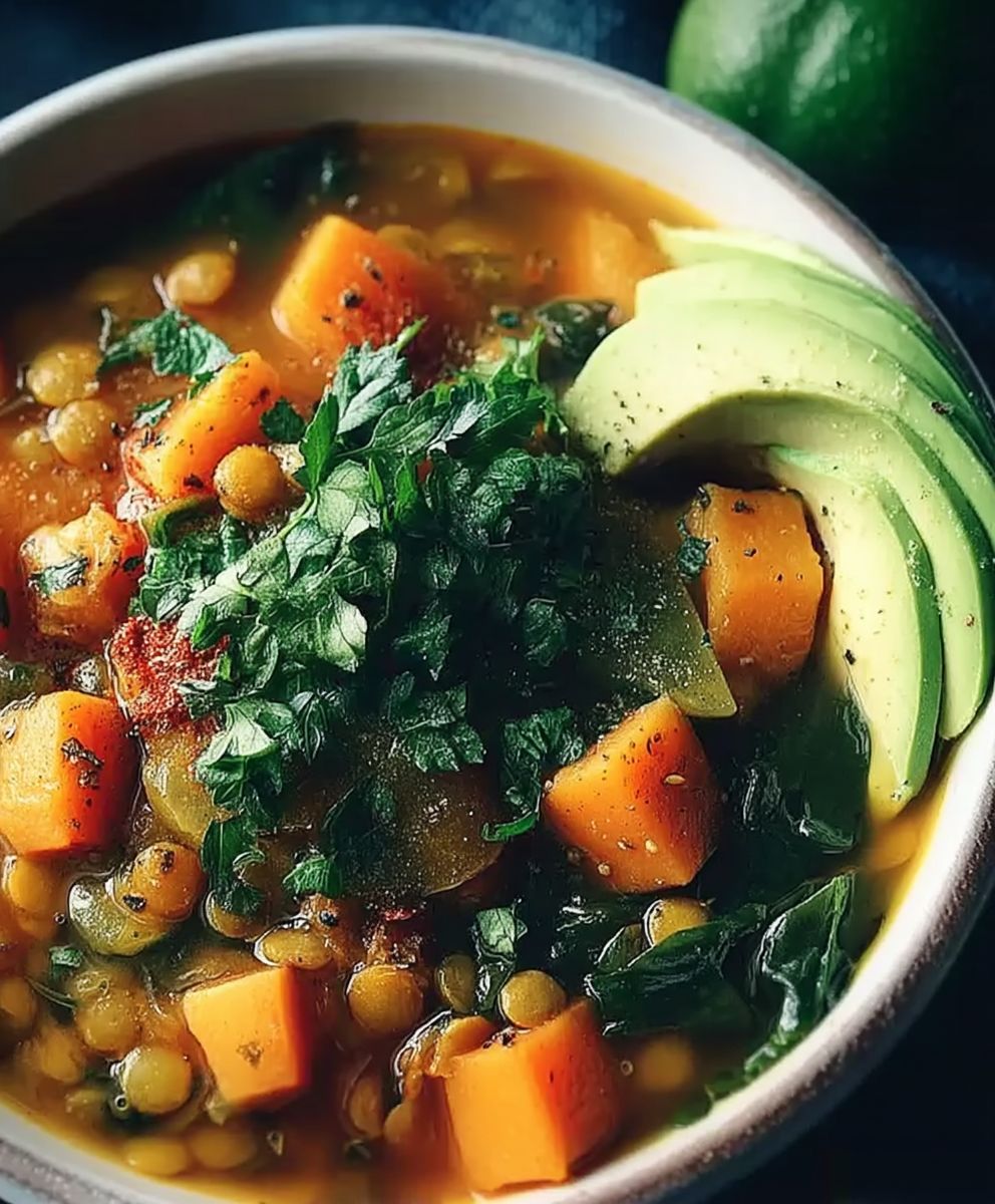 Ragout vegan lentilles patates douces