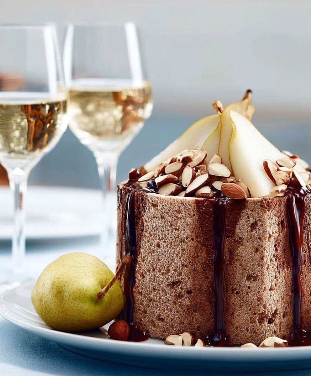 Charlotte poire chocolat amandes