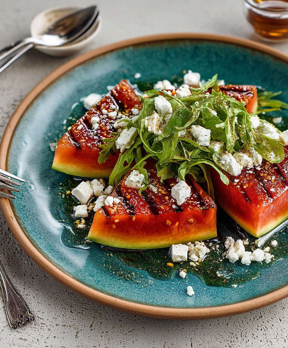 Pastèque grillée et feta