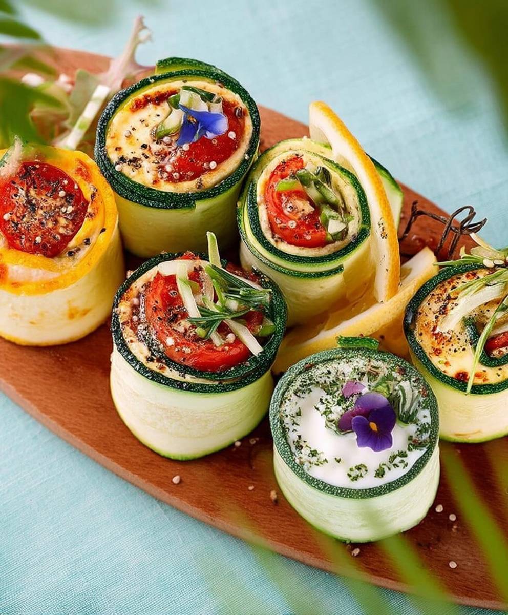 Roulés de courgettes