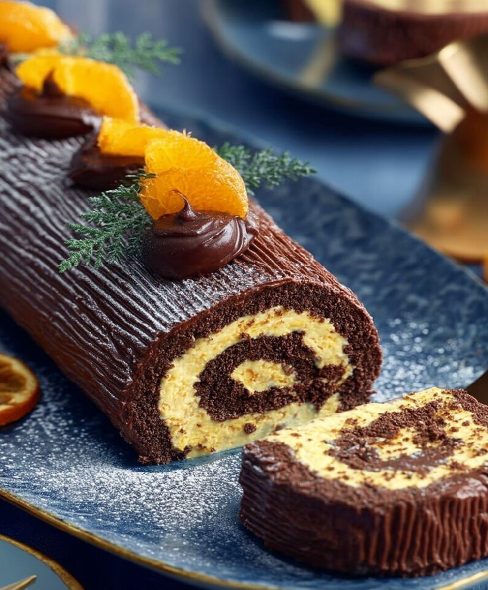 Bûche chocolat clémentines