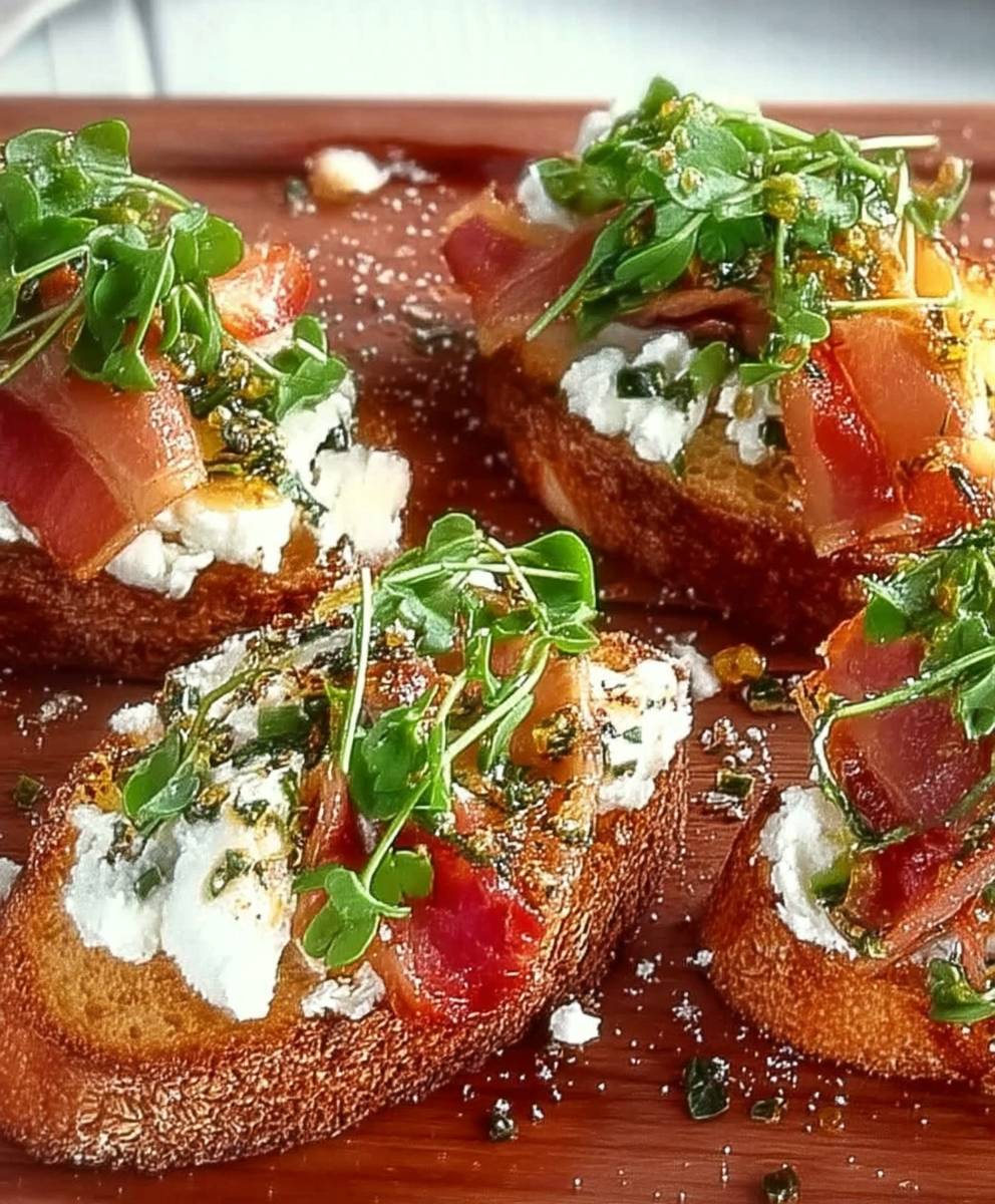 Crostini fromage de chèvre bacon