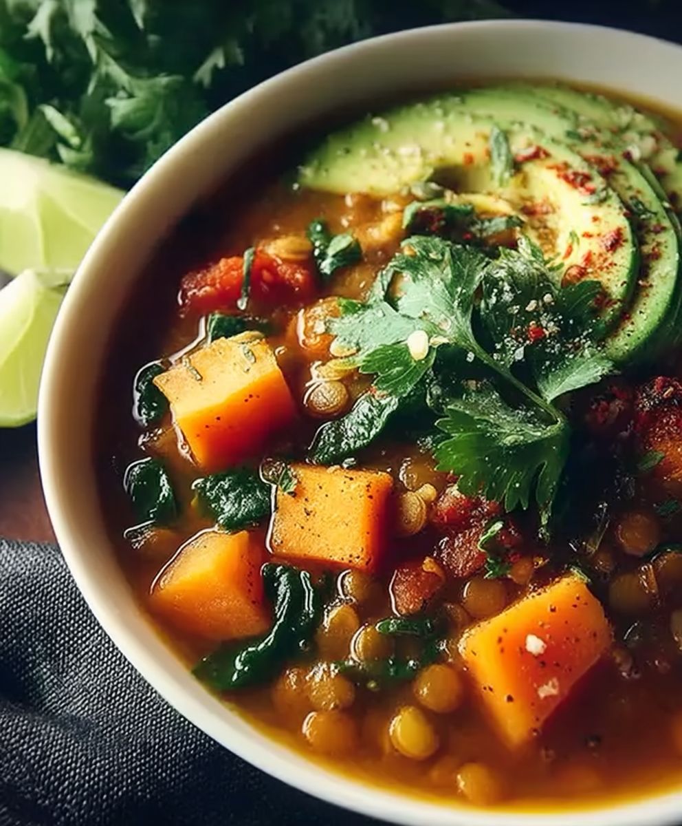 Ragout vegan lentilles patates douces