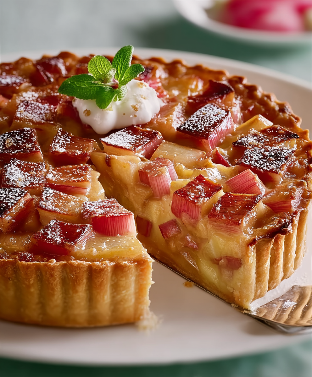 Tarte pommes rhubarbe