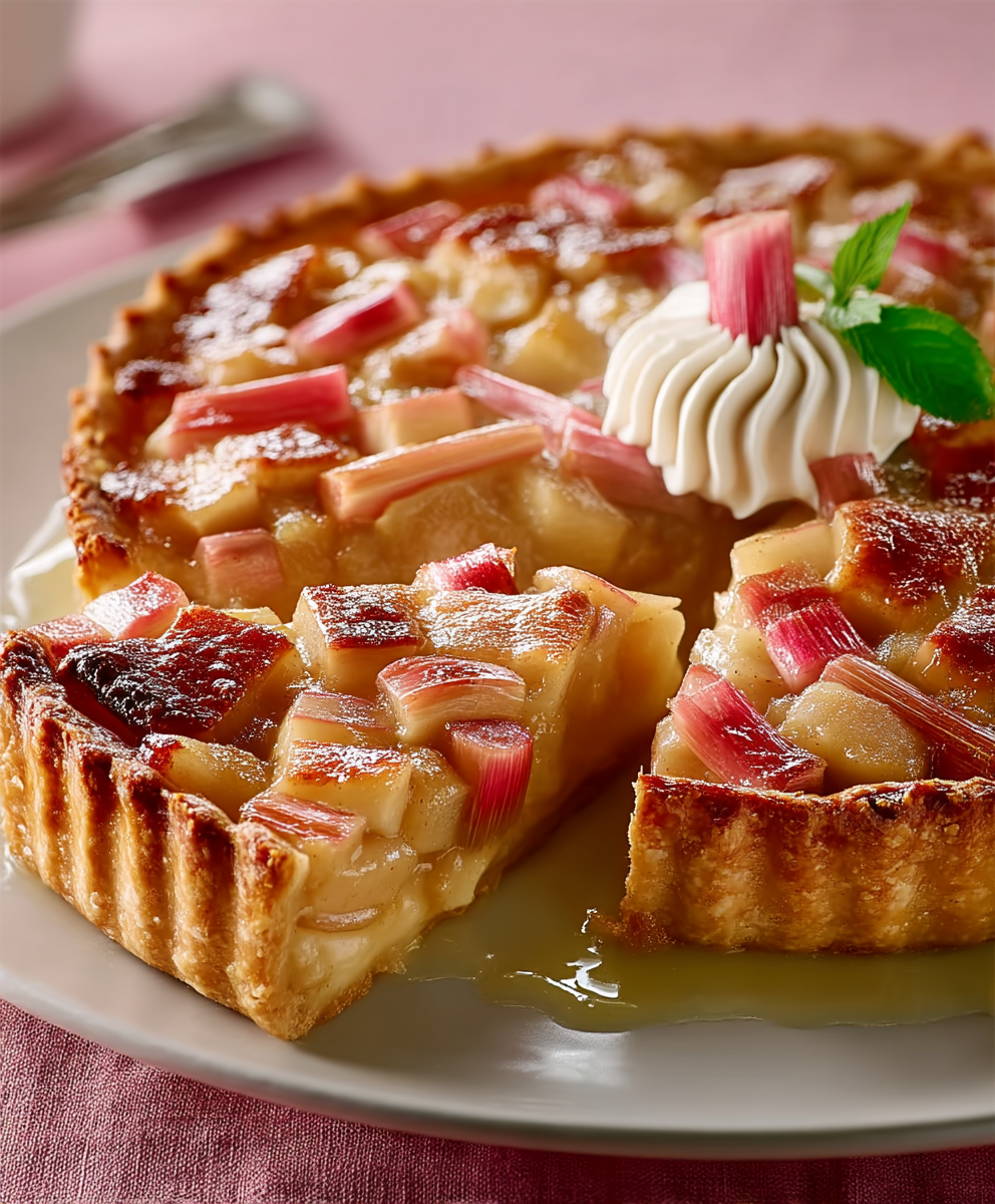 Tarte pommes rhubarbe