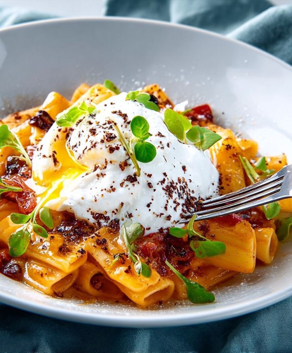 Rigatoni burrata facile