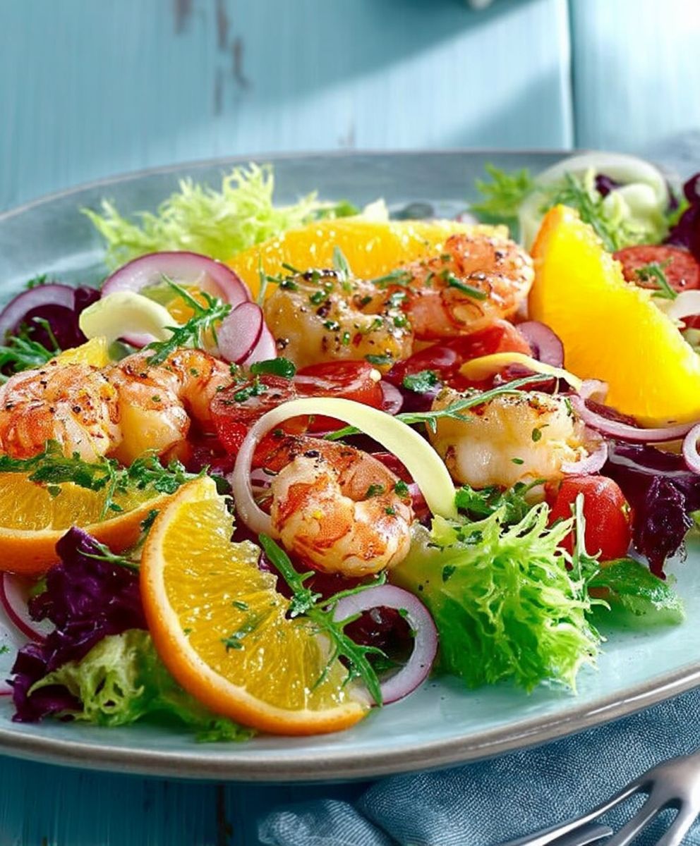 Salade de crevettes à l'orange