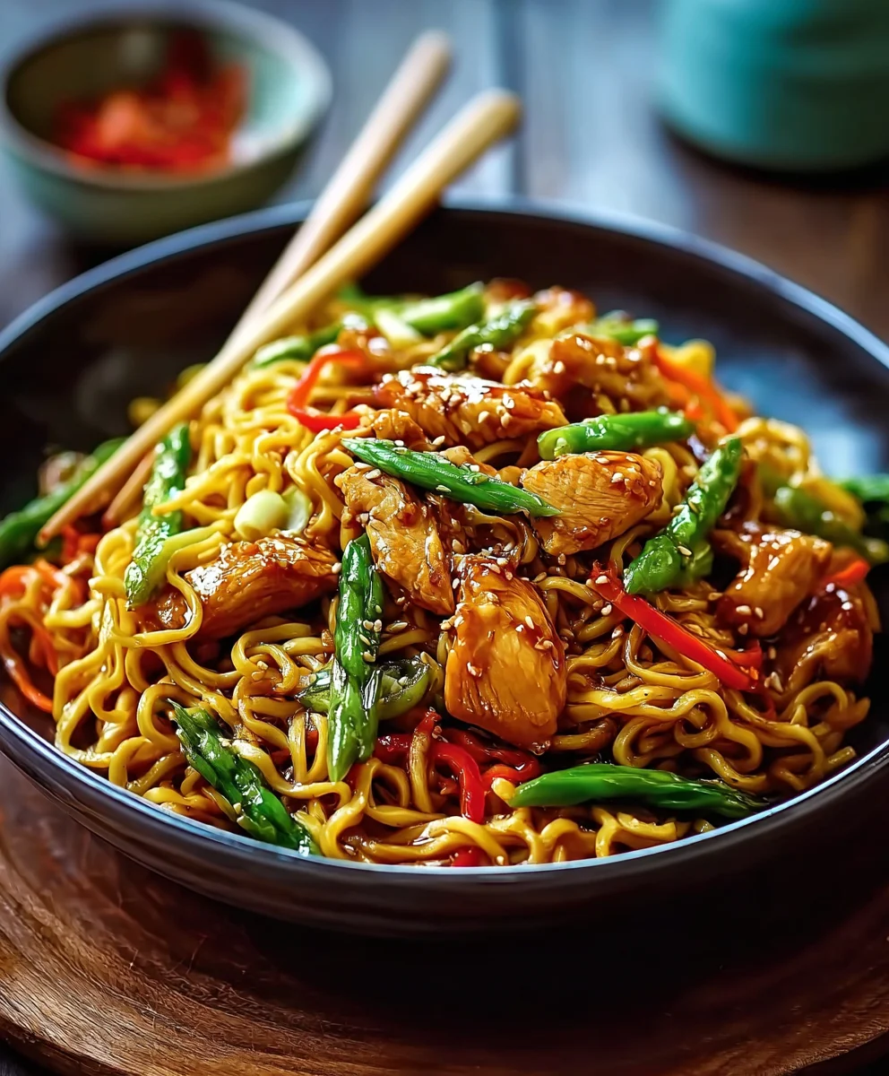 Nouilles Sautees Poulet Caramelisé: Recette Facile & Savoureuse