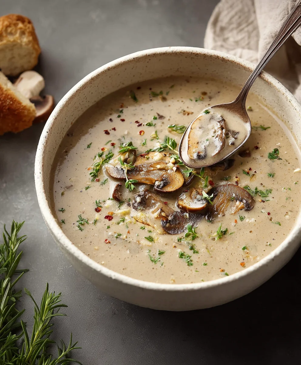 Soupe Crémeuse aux Champignons : Recette Facile & Délicieuse