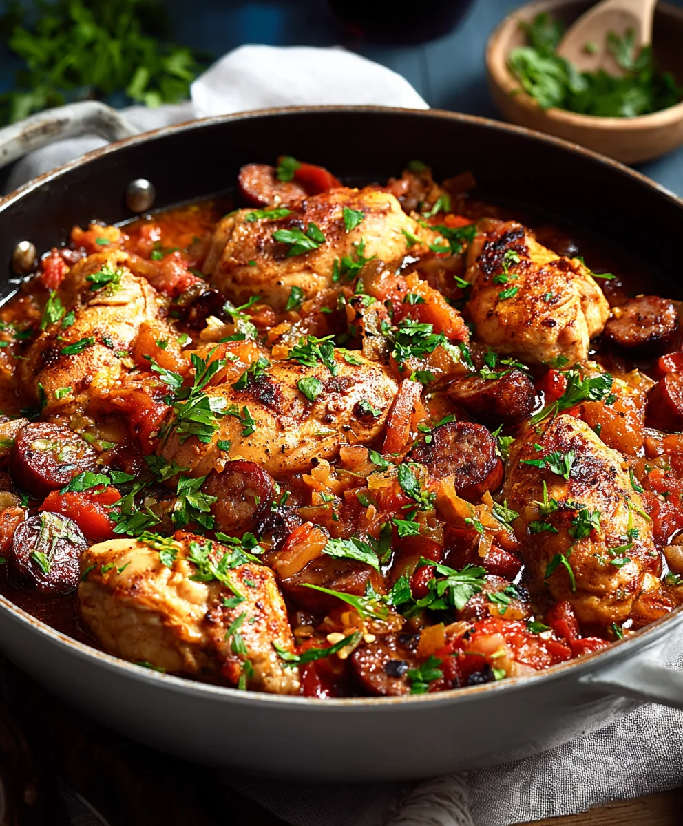 Poulet Scarpariello Saucisse de Bœuf : Recette Exquise