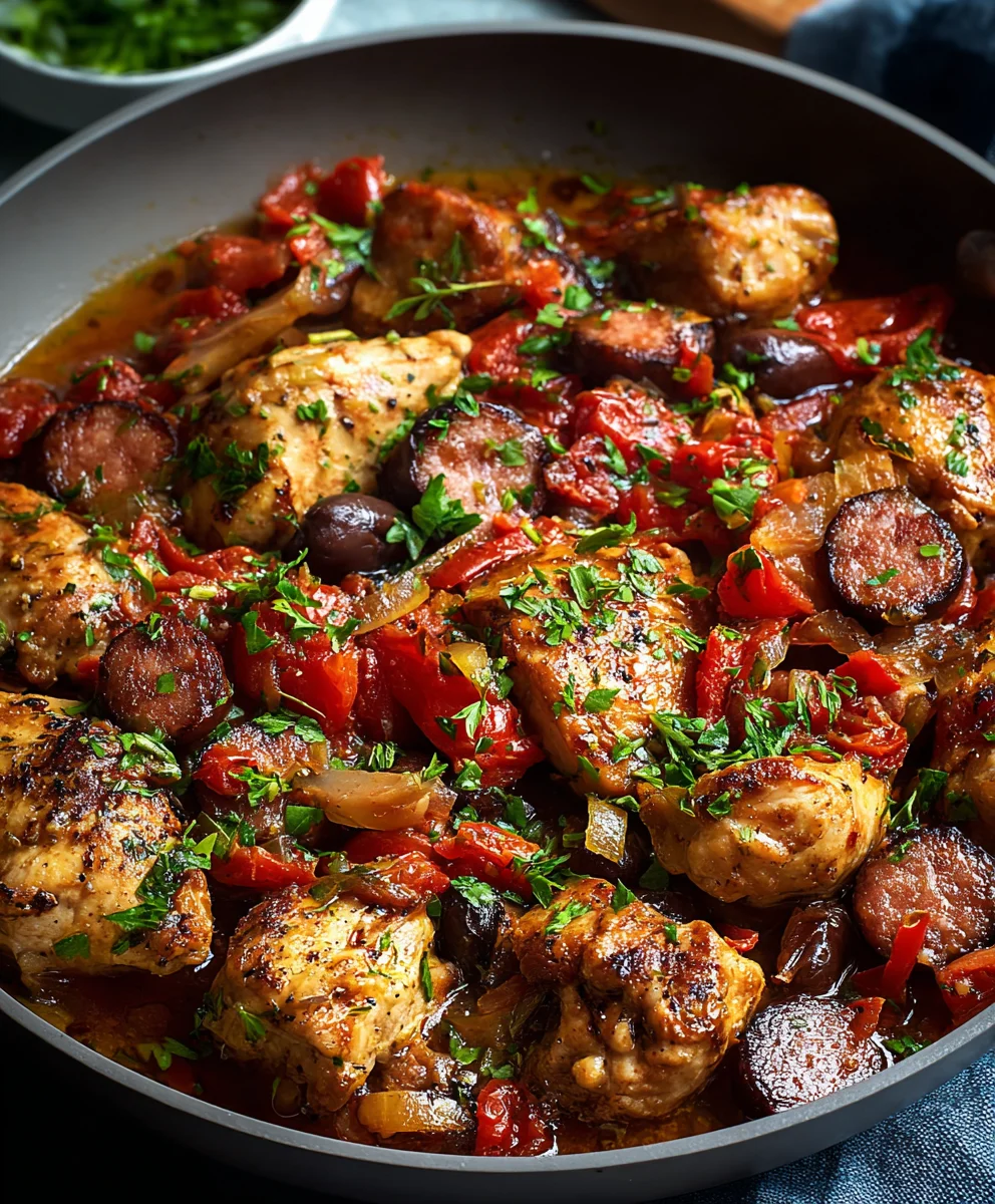 Poulet Scarpariello Saucisse de Bœuf : Recette Exquise