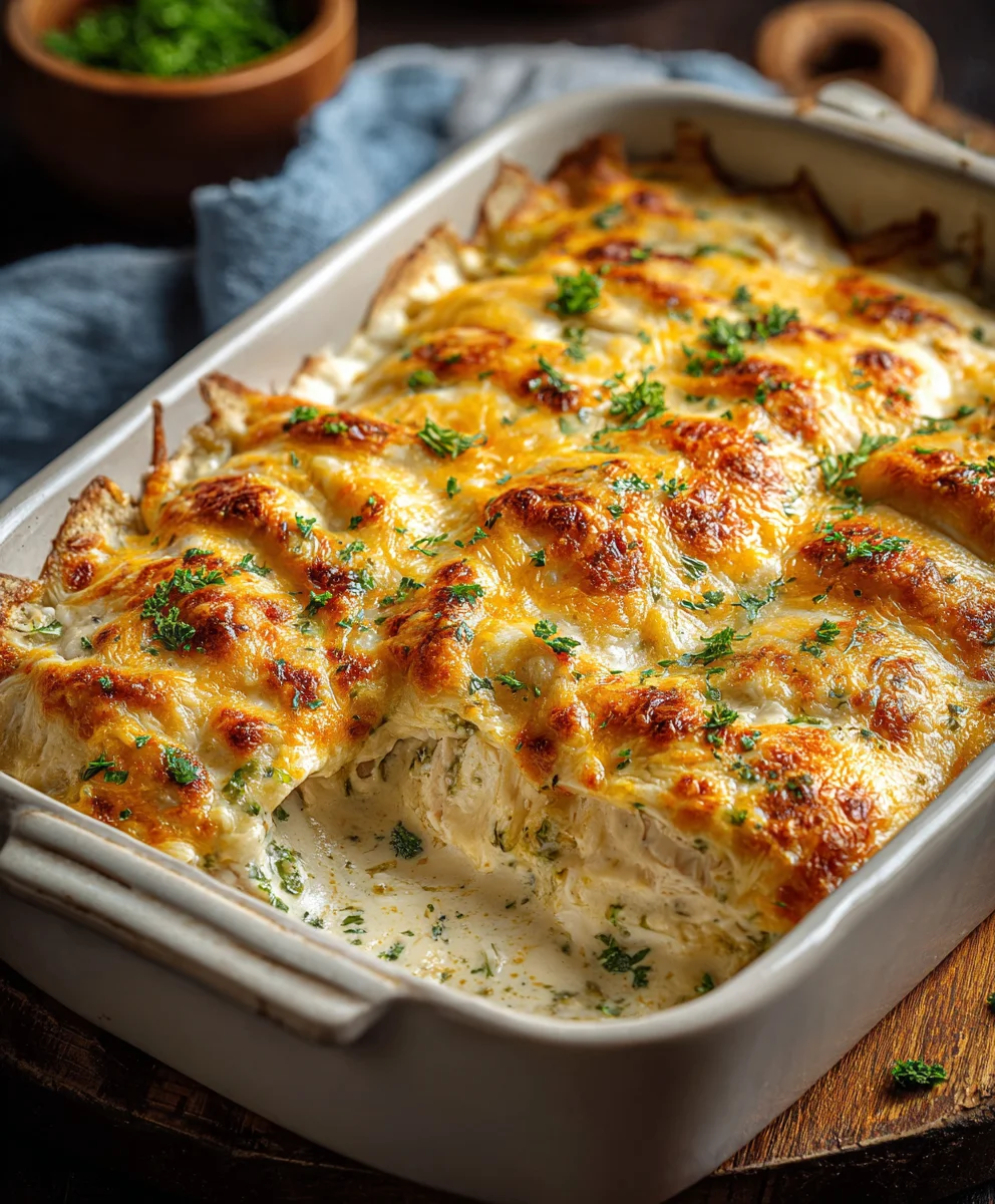 Enchiladas au poulet crémeuses en gratin : recette facile