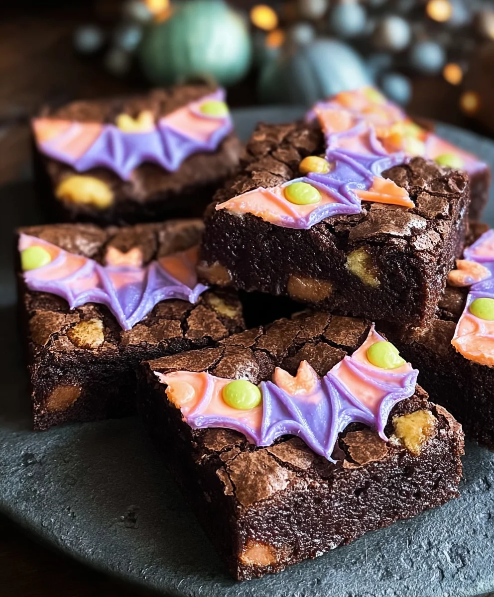 Recette de Brownies Halloween Ailes de Chauve-Souris Pastel Magiques