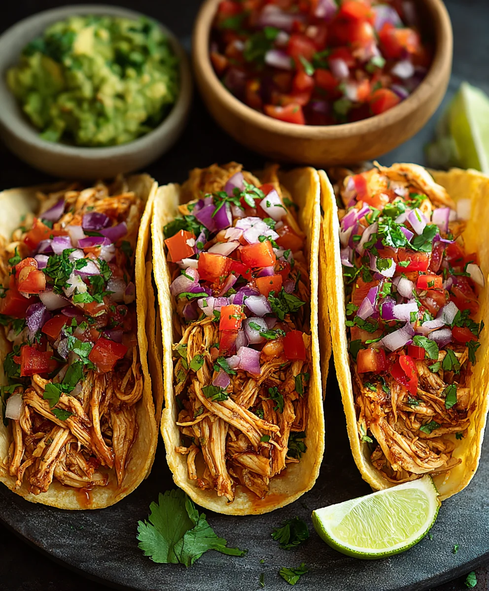 Tacos au Poulet Effiloché