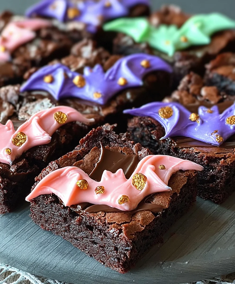 Recette de Brownies Halloween Ailes de Chauve-Souris Pastel Magiques