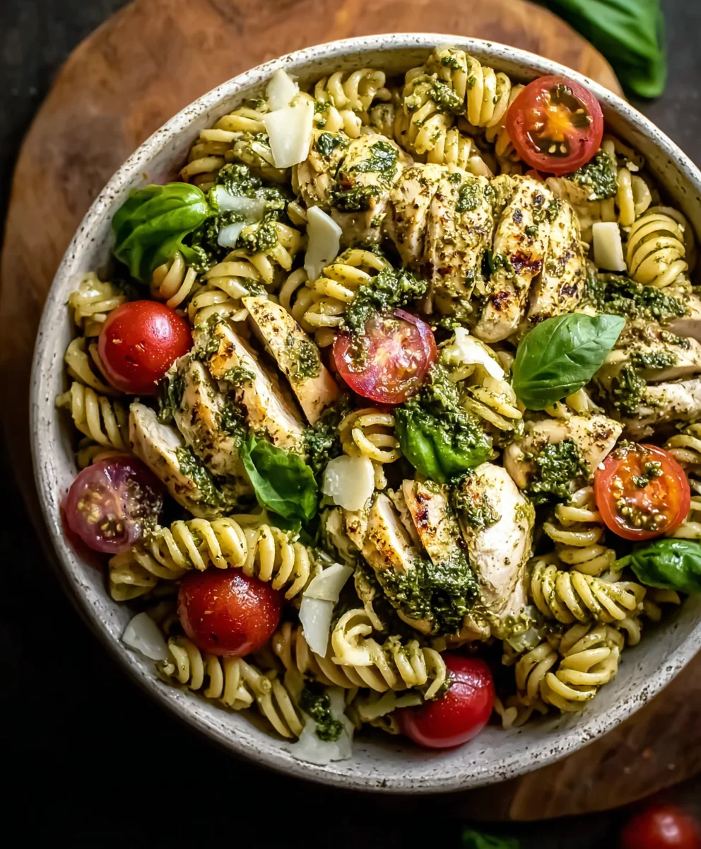 Salade de Pâtes au Poulet Pesto