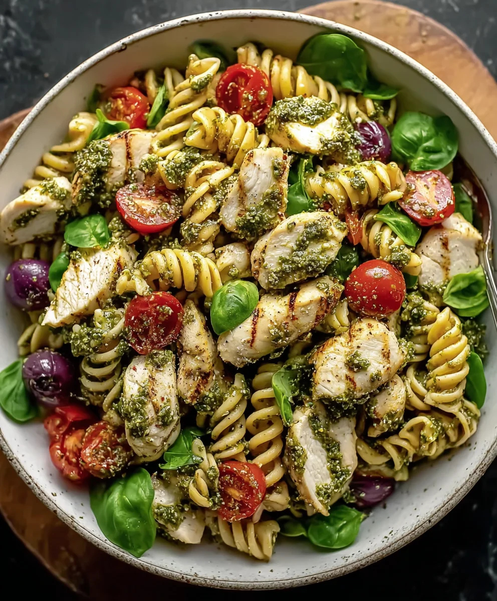 Salade de Pâtes au Poulet Pesto: Rapide, Fraîche et Délicieuse