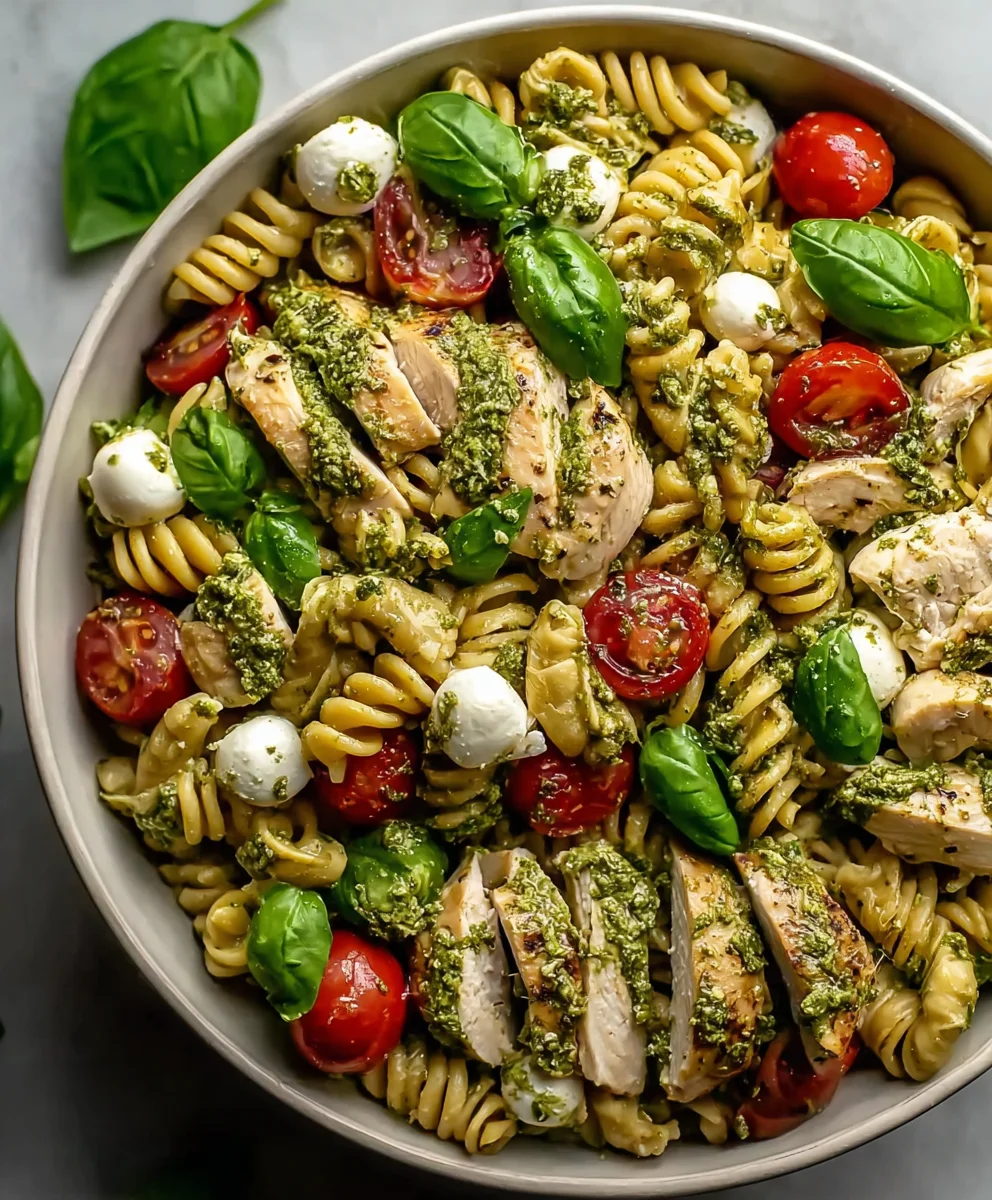 Salade de Pâtes au Poulet et au Pesto