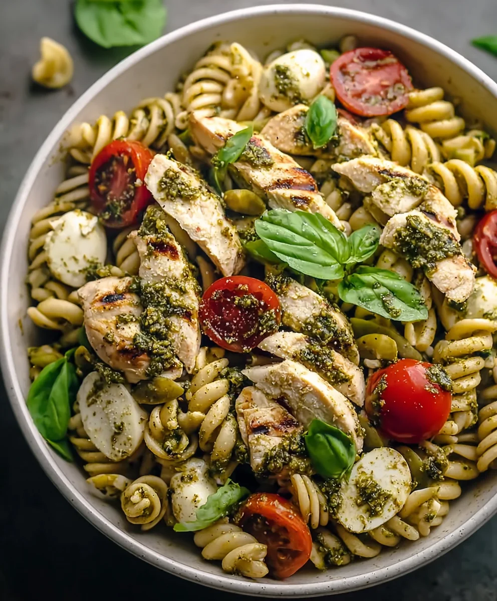 Salade de Pâtes au Poulet Pesto: Rapide, Fraîche et Délicieuse