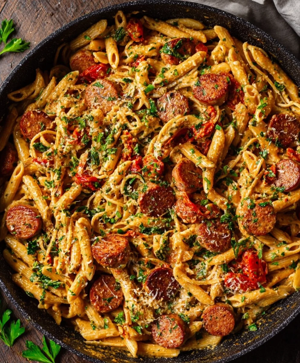 Explosion de saveurs: Pâtes Cajun Saucisse de Bœuf Facile