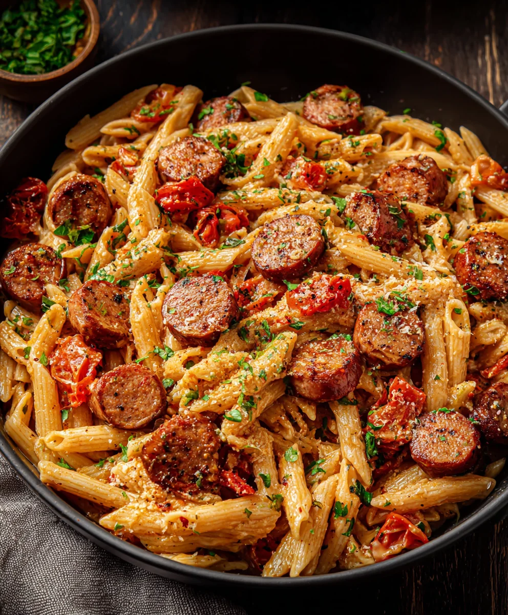 Recette Pâtes Saucisse de Bœuf Cajun Crémeuse & Facile