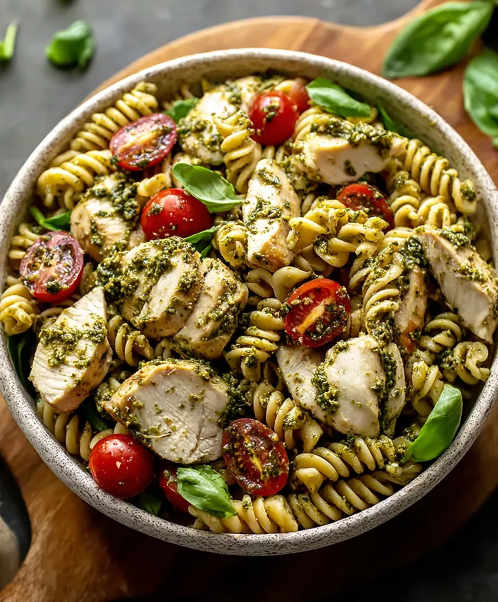 Salade de Pâtes au Poulet et au Pesto