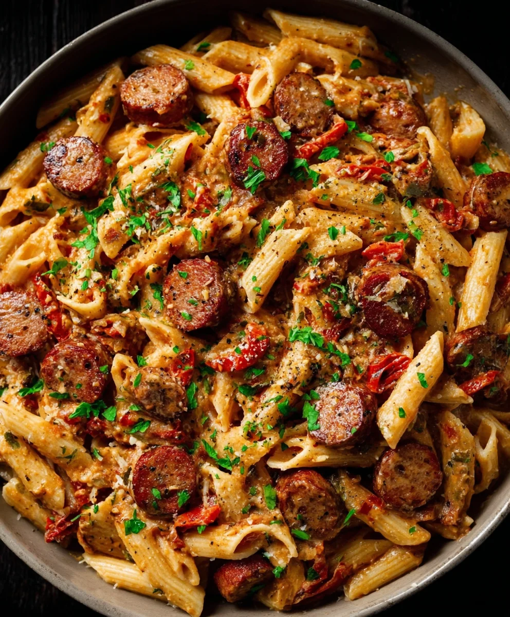 Explosion de saveurs: Pâtes Cajun Saucisse de Bœuf Facile