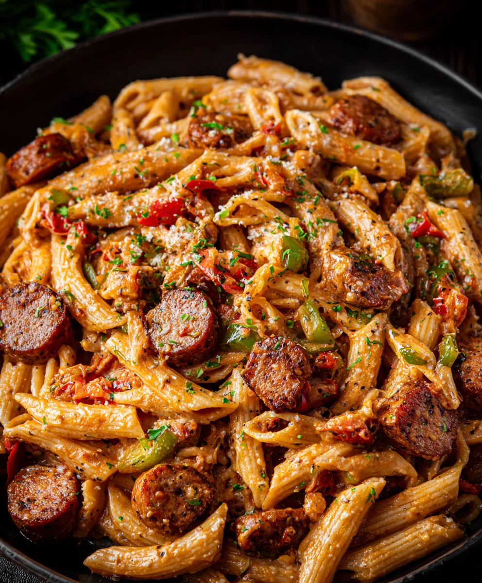 Recette Pâtes Saucisse de Bœuf Cajun Crémeuse & Facile
