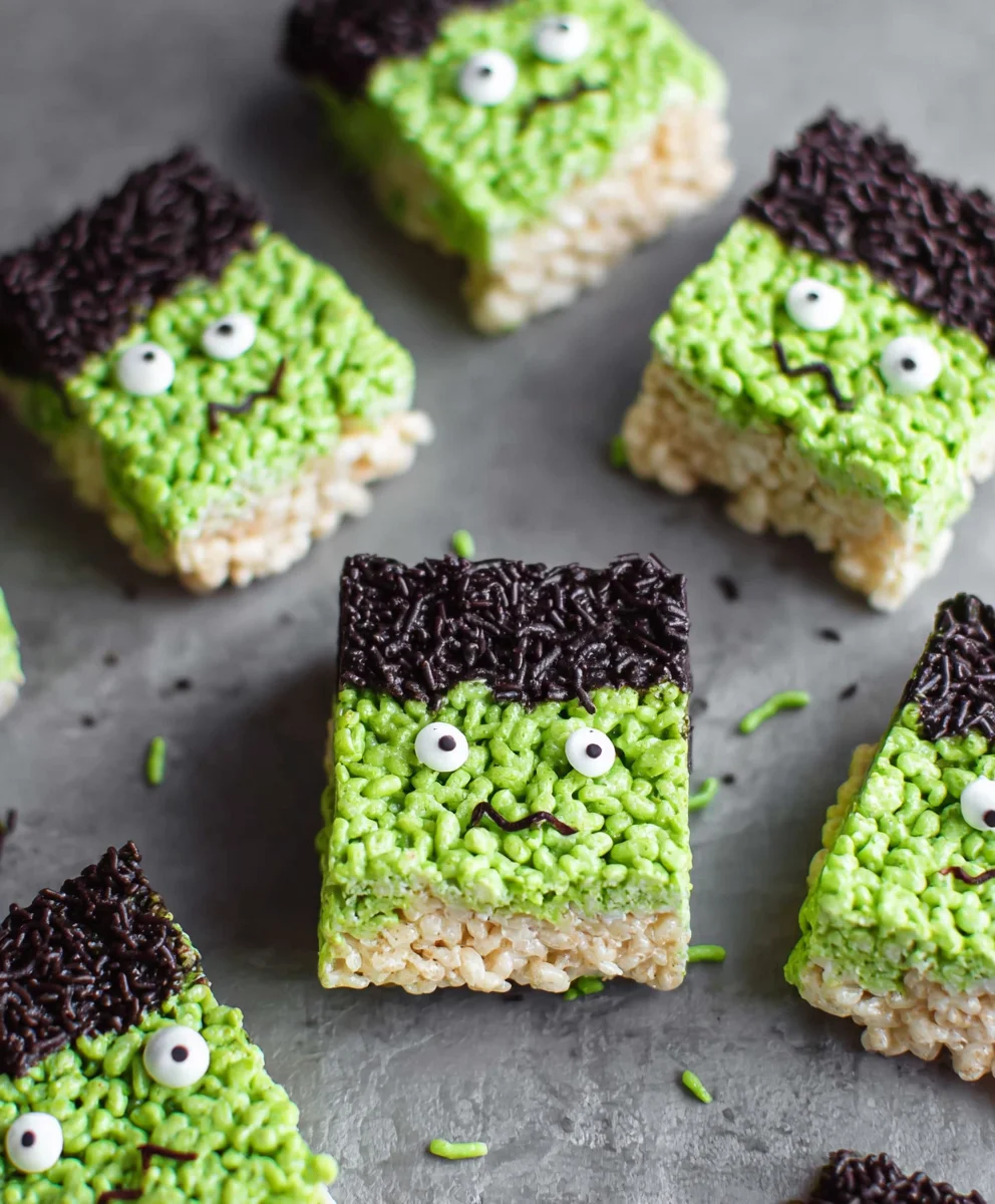 Gourmandises Riz Soufflé Frankenstein Halloween | Facile