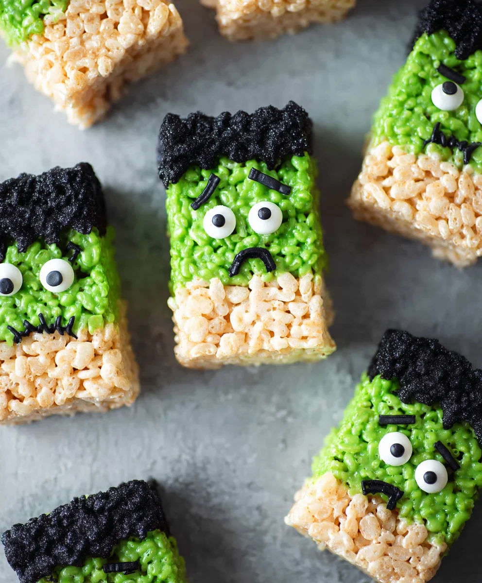 Recette Frankenstein Halloween : Friandises Rice Krispie Créatives