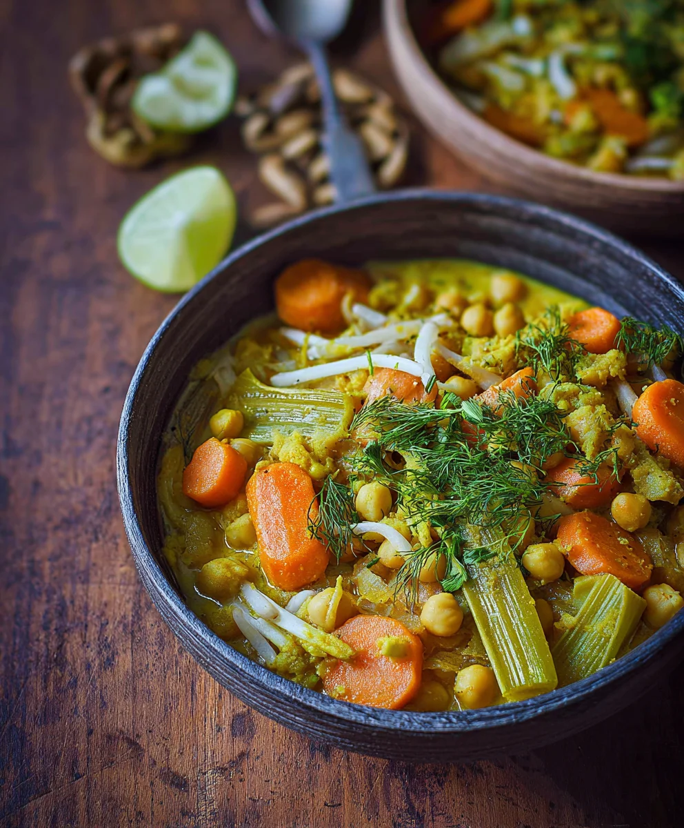 Curry d'hiver Poireau Carotte Pois Chiches Facile