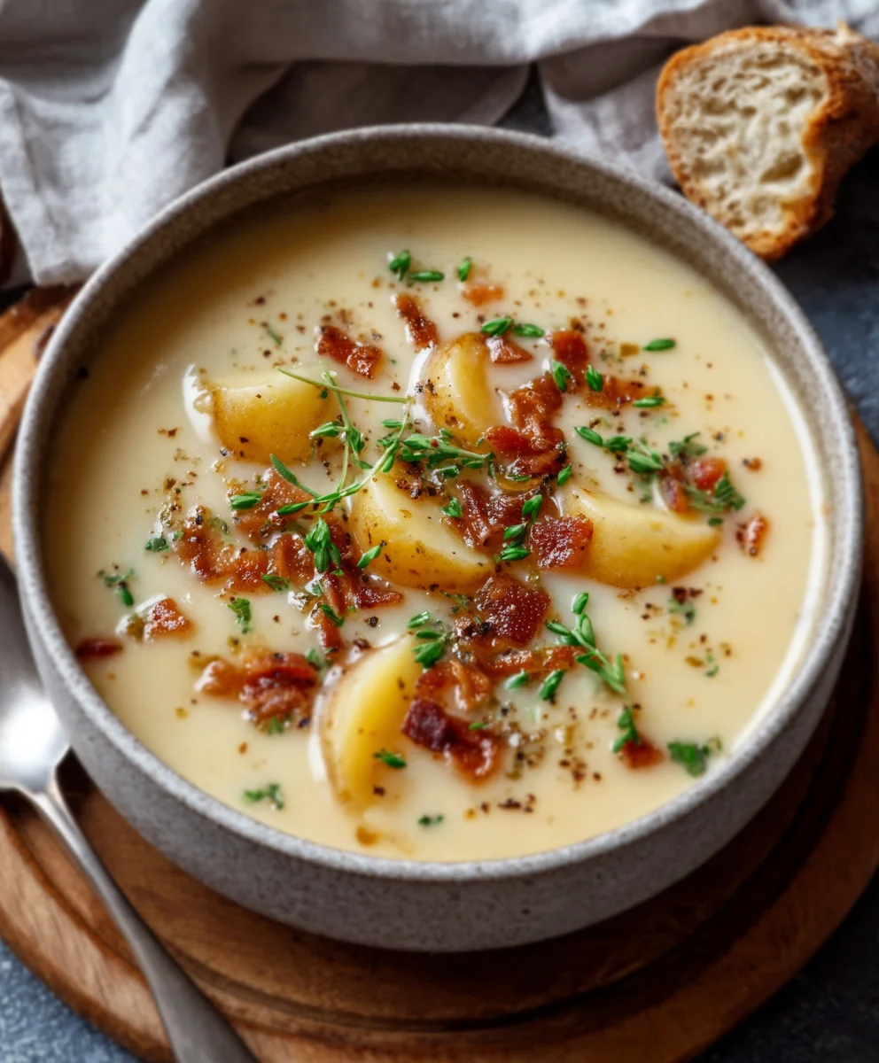Soupe de pomme de terre crémeuse et réconfortante